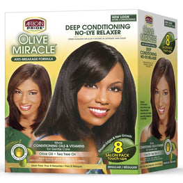 African Pride Olive Miracle No Lye 8 Touch Up Regular Kit